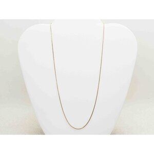 Thin Foxtail Chain Necklace 14k Gold 18" Long